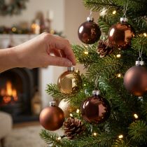 Product Christmas balls gold brown mix glass balls Ø4cm 24 pcs