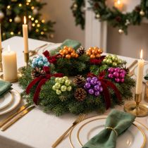 Product Mini Glass Christmas Baubles on Wire, Assorted Colours, 25mm, Pack of 140