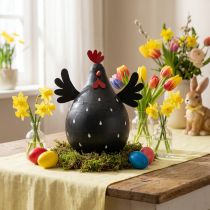 Product Decorative chicken black wooden decoration hen Easter decoration wood H13cm