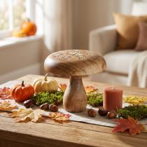 Product Wooden mushroom decoration mushroom wooden decoration natural autumn decoration Ø15cm H14,5cm