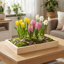 Product Wooden tray decorative tray wood rectangular natural 34×20×3.5cm