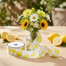 Product Ribbon Lemons Decorative Ribbon Summer Fabric Ribbon Yellow 40mm 15m