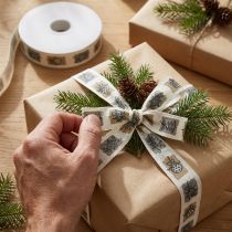 Product Christmas Ribbon Gray Ribbon Christmas 25mm 18m
