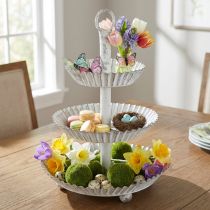 Product Etagere metal 3-tier tiered tray white H23cm