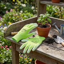 Product Kixx nylon garden gloves size 8 light green, lime