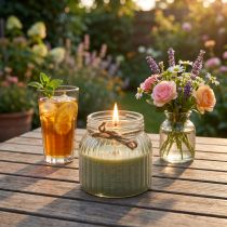 Product Scented candle in glass Citronella candle olive green H11,5cm