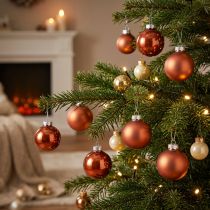Product Mini Christmas balls glass red-brown glass balls Ø4cm 24 pcs
