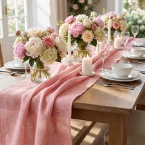 Product Tablecloth jute pink 50cm x 910cm
