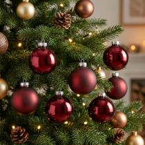 Product Christmas ball glass Ø4cm Bordeaux Mix 24 pcs