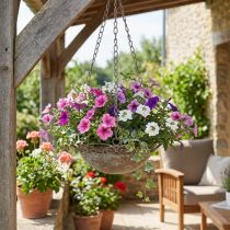 Product Hanging decoration bowl metal for hanging brown white Ø24.5/28cm