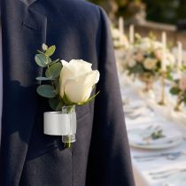 Product Wedding jewelry corsage ribbon white 2 pcs