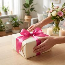 Product Gift and decoration ribbon 10mm x 50m pink