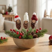 Product Cone gnome with hat flower pin gnome 8cm 12 pcs