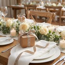Product Gift ribbon brown ribbon wedding 15mm 20m