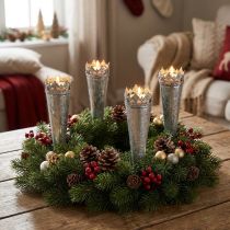 Product Tealight holder for sticking silver Ø5cm H24cm 4pcs