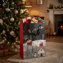 Product Gift bag paper bag Christmas village H30cm 2pcs