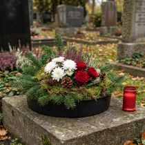 Product Oasis Black Biolit planting ring, black, Ø50cm, for grave planting and flower decoration