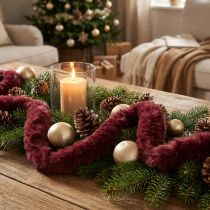 Product Faux Fur Cord Fluffy Decorative Cord Bordeaux 50g 30m