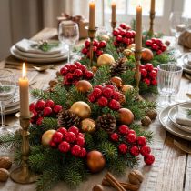 Product Mirrored berry glass Christmas baubles, red, Ø25mm, 140 pieces
