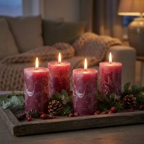 Product Berry pillar candles, 60x100mm, set of 4 – atmospheric decoration