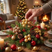 Product Mini Christmas Baubles on Wire Glossy Mirror Berries 20mm 140 Pieces