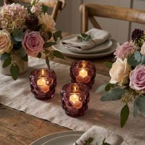 Product Candle holder glass tealight holder in Berry Ø7cm H7cm 6 pcs