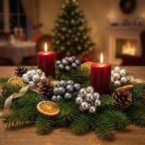 Product Mini Christmas balls silver, anthracite mirror berries Ø25mm 140 pcs