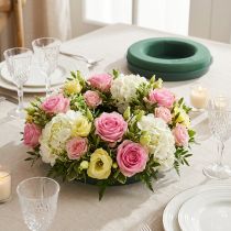Product Floral foam ring with base for arrangement green Ø24cm 2 pcs