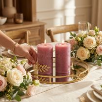 Product Solid colored candles antique pink 85x120mm 2pcs