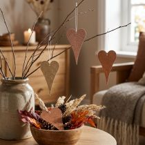 Product Hanging deco hearts to hang up orange/yellow 10cm 6pcs