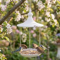 Product Hanging decoration shabby chic decorative bird feeder white Ø20cm