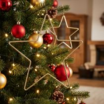 Product Christmas Decoration Metal Star Gold Decoration Star Pendant 20cm 6 Pcs