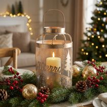 Product Vintage Lantern Candle Holder Merry Christmas Ø19cm H34cm