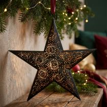 Product Christmas hanger star metal star black H25.5cm