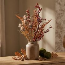 Product Artificial Plants Autumn Decoration Thistles Berries Fern 65cm Bunch