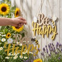 Product Decorative sign bee “Bee Happy” summer decoration wood 31×18cm 2pcs