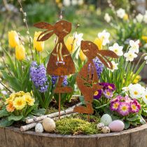 Product Garden decoration rust rabbit decorative plug Easter 8×16cm 2pcs (1pair)