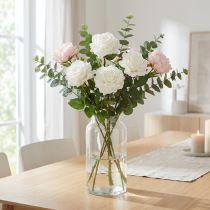 Product White Rose Fake Rose on Stem Silk Flower Fake Rose L72cm Ø13cm