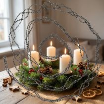 Product Christmas Tree Decoration Pearl Garland Gray 275cm