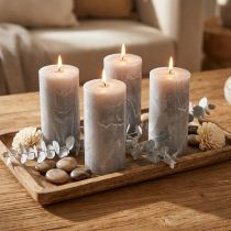 Product Solid-colored candles gray 50x100mm 4 pcs
