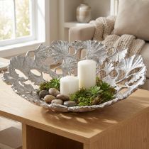 Product Decorative bowl silver Gingko bowl metal Ø43cm H11cm