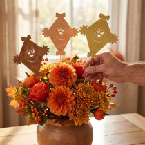 Product Wooden Autumn Kite Garden Picks, 32.5cm, Set of 12, Brown, Beige, Yellow-Green