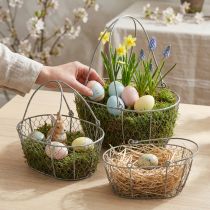 Product Wire basket, Easter basket, decorative basket metal L32/28.5/25cm set of 3
