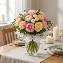 Product Paper lace flower bouquet holders 26cm 25 pieces