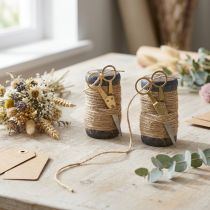 Product Ribbon spool jute ribbon with scissors Ø5cm H8cm 2pcs