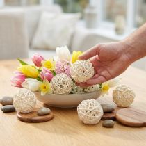 Product Bleached Rattan Balls Cream Ø5cm Set of 24