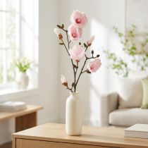 Product Artificial Magnolia Branch Pink Flowers Ø8cm L100cm