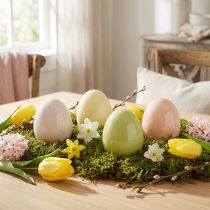Product Easter Eggs Ceramic Eggs Pastel Shiny Assorted 8×10cm 4 pcs