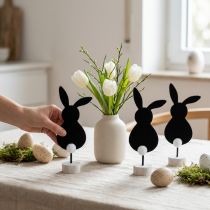 Product Stand Table Decoration Easter Bunny Felt Black 28.5cm 4 Pcs