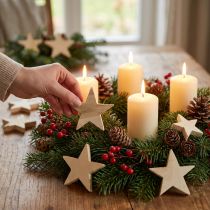 Product Scatter Decoration Christmas Stars Natural Wooden Stars Ø5.5cm 12 Pcs